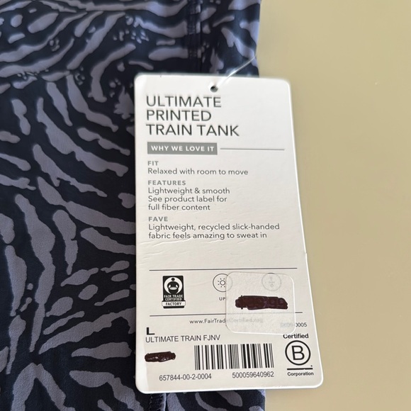 Athleta Navy and Black Patterned Tank - Picture 3 of 5